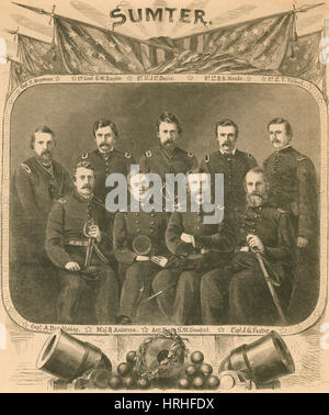 I funzionari dell'Unione Garrison, Fort Sumter, 1861 Foto Stock