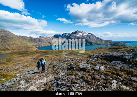 I turisti escursioni in Godthul, Georgia del Sud, l'Antartide, regioni polari Foto Stock