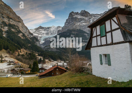 L'Eiger, Grindelwald, regione di Jungfrau, Oberland bernese, alpi svizzere, Svizzera Foto Stock