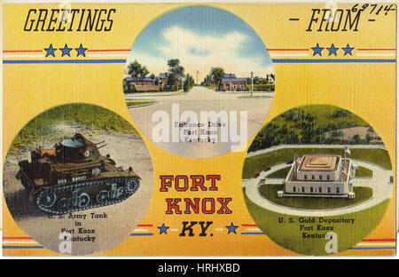 Kentucky - Saluti da Fort Knox, KY. Foto Stock