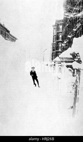 NYC, la grande Blizzard, 1888 Foto Stock