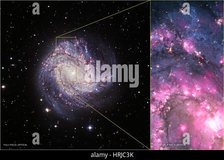 Buco nero esplosione in M83, composito Foto Stock