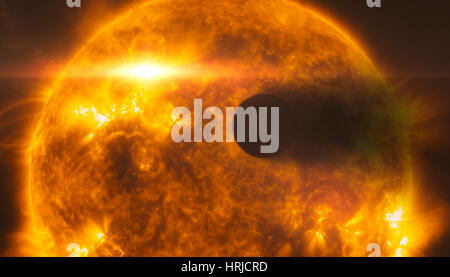 Stellar Flare Hits Exoplanet Foto Stock