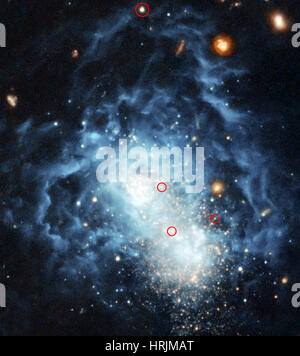 Dwarf galassia irregolare, ho Zwicky 18 Foto Stock