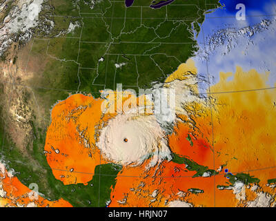 Uragano Rita, temperature della superficie del mare, 2005 Foto Stock