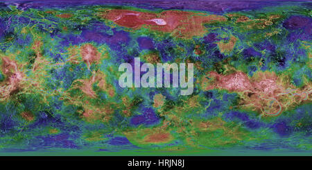 Venere, la mappa topografica, proiezione di Mercatore Foto Stock