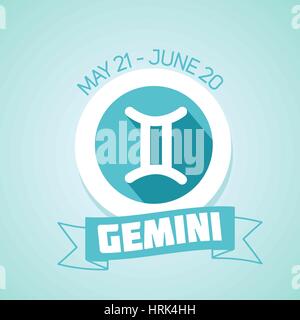 Gemini segno zodiacale nella cornice circolare, illustrazione vettoriale. Icona di contorno. Illustrazione Vettoriale