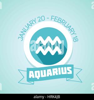 Aquarius segno zodiacale nella cornice circolare, illustrazione vettoriale. Icona di contorno. Illustrazione Vettoriale