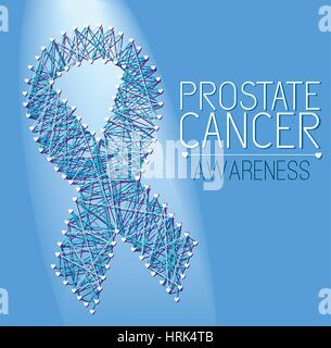 Il cancro della prostata consapevolezza Light Blue Ribbon Illustrazione Vettoriale