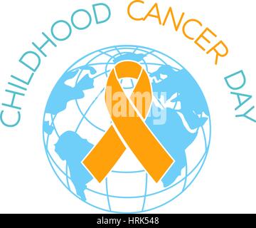 Scheda. Holiday - cancro infantile giorno. Icona di stile lineare Illustrazione Vettoriale