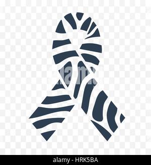 Icona Zebra-nastro di stampa - simbolo della rara malattia di consapevolezza. Illustrazione Vettoriale di ribon di sensibilizzazione per la Giornata Mondiale delle malattie rare. Illustrazione Vettoriale