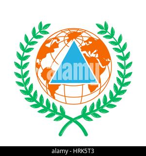 Icona mondiale di Difesa Civile al giorno. Illustrazione Vettoriale