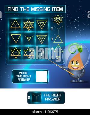 Visual gioco per bambini. Trovare la voce mancante Illustrazione Vettoriale