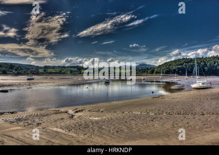 Ricerca di Urr estuario a Kippford, Dumfries and Galloway, Scotland, Regno Unito. HDR. Foto Stock