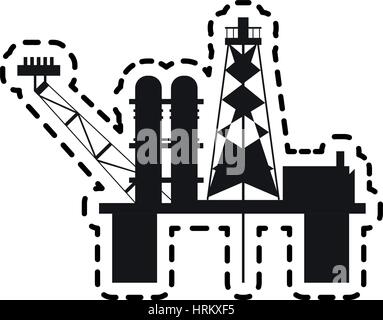 Industria petrolifera le relative icone immagine Illustrazione Vettoriale