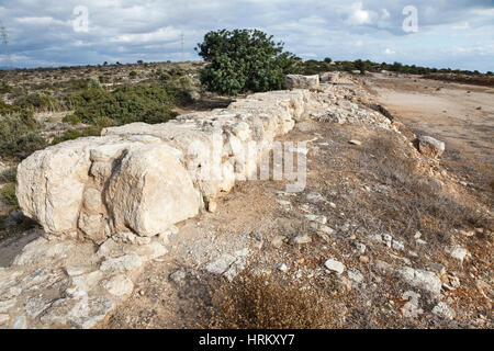 Lo stadio - i resti di un ippodromo romano, Kourion, Cipro Foto Stock