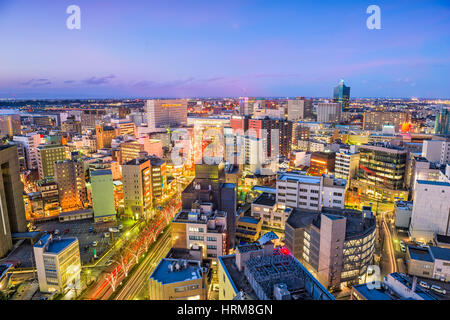 Città di Toyama, Giappone skyline del centro. Foto Stock