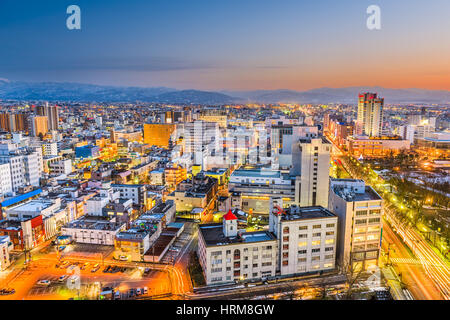 Città di Toyama, Giappone skyline del centro. Foto Stock
