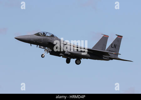 United States Air Force McDonnell Douglas F-15E Strike Eagle - RAF Lakenheath Foto Stock