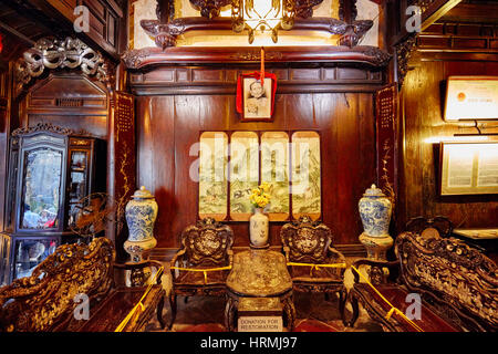 Interno della vecchia casa di Tan Ky. Antica città di Hoi An, Quang Nam Provincia, Vietnam. Foto Stock