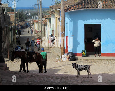 Trinidad, Cuba. 31 gennaio, 2017. Street in Trinidad, Cuba. Prese su 31.01.2017. Foto: Annette Meinke-Carstanjen/dpa-Zentralbild/ZB | in tutto il mondo di utilizzo/dpa/Alamy Live News Foto Stock