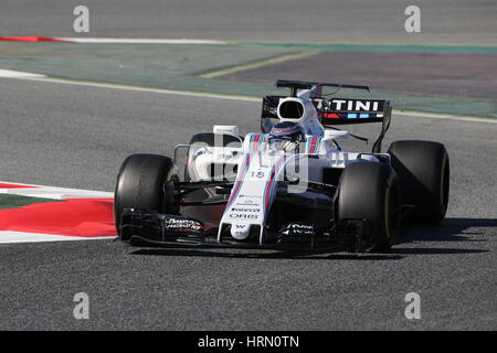 Motorsports: FIA Formula One World Championship 2017, test di Barcellona, #18 lancia passeggiata ( CAN, Williams Martini Racing) Foto Stock