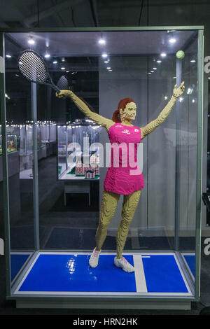 Gdansk, Polonia. 03 Mar, 2017. Agnieszka RADWANSKA fatta con i mattoncini LEGO è visto in mattoncini LEGO mostra il 3 marzo 2017 in Galeria Metropolia di Danzica, Polonia. Credito: Michal Fludra/Alamy Live News Foto Stock