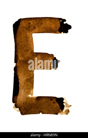 Lettera E - alfabeto nel caffè Foto Stock