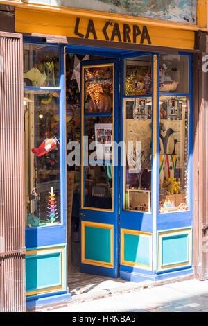 Shopfront, Barri Vell Quartiere Vecchio, Girona, Spagna Foto Stock
