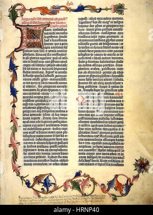 Pagina della Bibbia di Gutenberg, 1455 Foto Stock