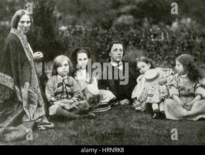 Lewis Carroll, la sig.ra George Macdonald & bambini Foto Stock