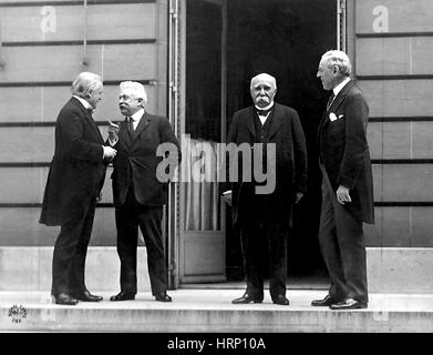 La prima guerra mondiale, Parigi conferenza di pace, consiglio di quattro, 1919 Foto Stock