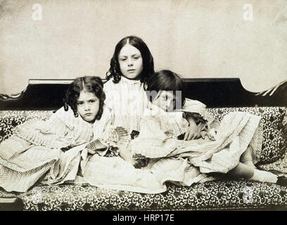 Edith, Ina e Alice Liddell, 1858 Foto Stock