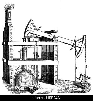 Newcomen atmosferici motore a vapore, 1712 Foto Stock