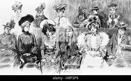 Le donne i giurati, studi di espressione, 1902 Foto Stock