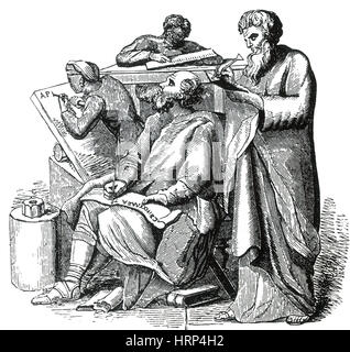 Il Greco antico scribi Foto Stock