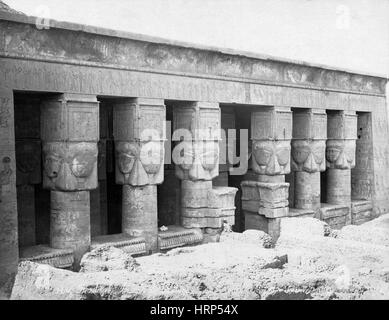 Tempio di Hathor, 1870s Foto Stock