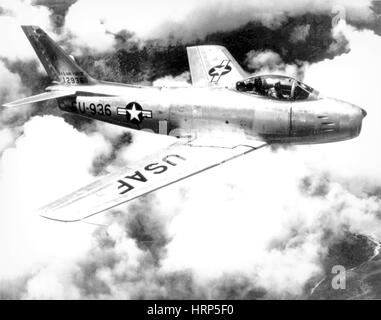 F-86 Sabre, primo Swept-Wing Fighter, 1950s Foto Stock