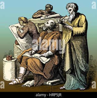 Il Greco antico scribi Foto Stock