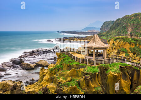 Keelung, Taiwan a Isola Heping costa. Foto Stock