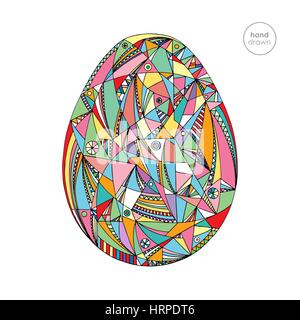 Uovo di Pasqua illustrazione vettoriale. Disegnato a mano vacanze astratto dello sfondo. Illustrazione Vettoriale