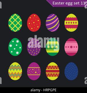 Uova di Pasqua impostate Illustrazione Vettoriale