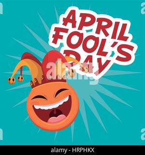 April Fools Day smile emoticon Illustrazione Vettoriale