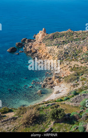 Fomm ir-Rih nella costa nord ovest di Malta Foto Stock