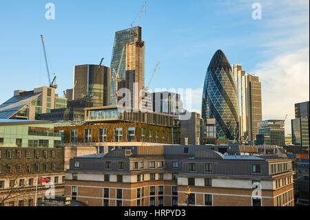 City of London skyline con l'edificio Gerkin Foto Stock