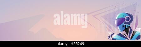 Moderno Robot maschera futuristica tecnologia del meccanismo Illustrazione Vettoriale