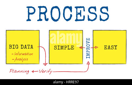 Diagramma del processo di gestione diagramma icona di qualità Foto Stock