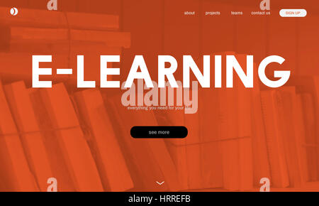 Apprendimento a distanza in linea interfaccia della pagina web Foto Stock