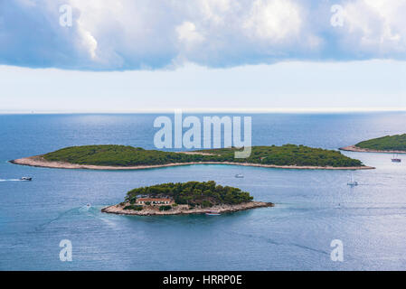 Vista panoramica delle isole Pakleni in Croazia Foto Stock