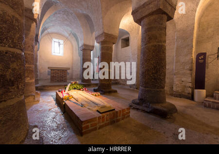 La cripta di Re Andrea I a Tihany Monastero di Badacsony, Ungheria. Foto Stock